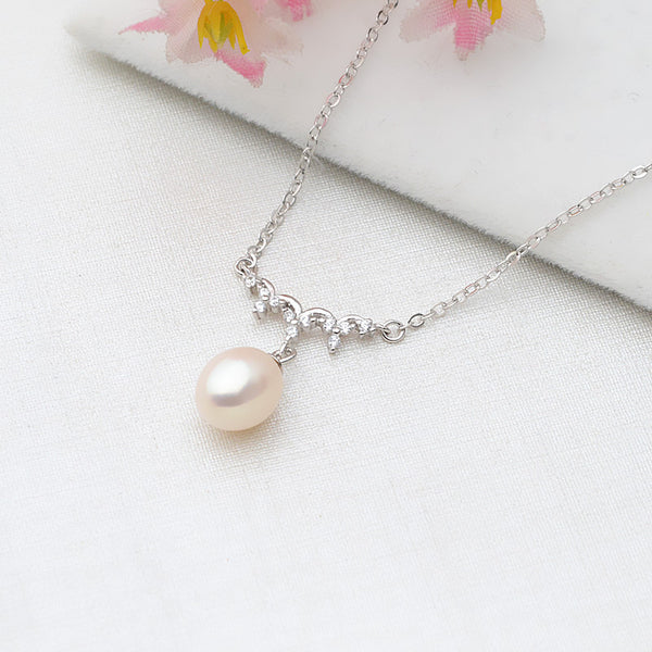 S925 Sterling Silver waves Necklace (Doesn't include pearl)