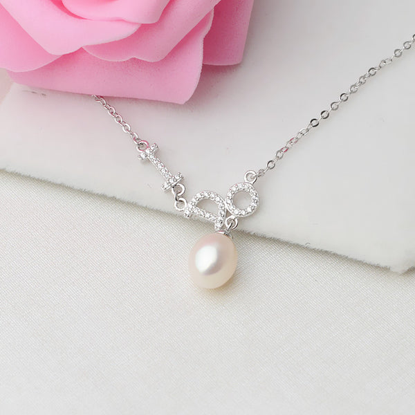 S925 Sterling Silver 'I DO' letters necklace (Doesn't include pearl)