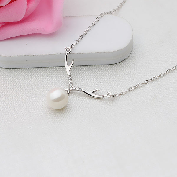 S925 Sterling Silver Antler necklace (Doesn't include pearl)