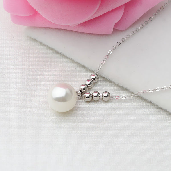 S925 Sterling Silver 6 silver spacers necklace (Doesn't include pearl)