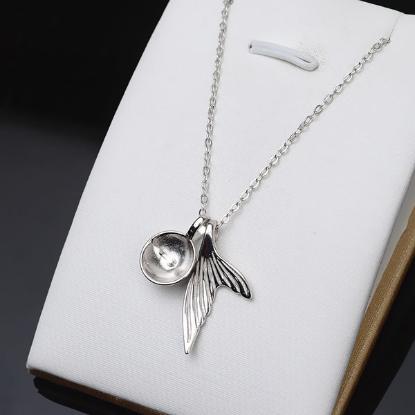 S925 Sterling Silver Mermaid tail Necklace (Doesn't include pearl)