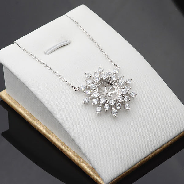 S925 Sterling Silver Big Snowflake necklace (Doesn't include pearl)