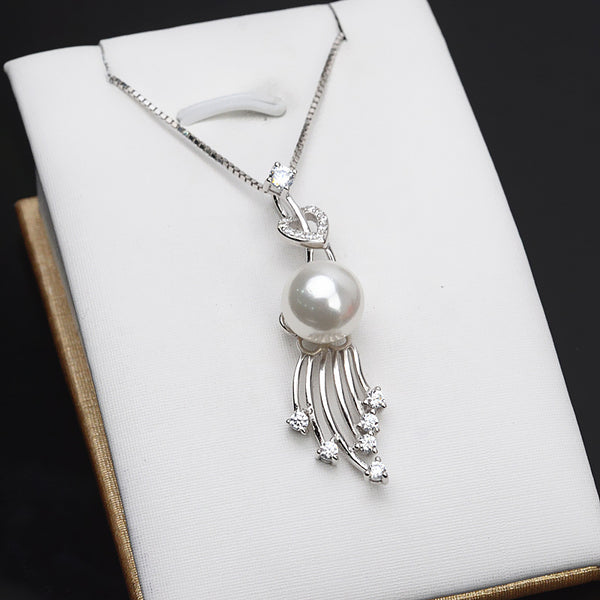 S925 Sterling silver Peacock Pendant Accessory Pearl Holder with S925 chain (Doesn't include pearl)