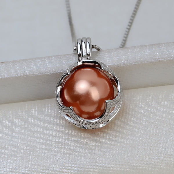 S925 Sterling silver Tellurion Cage Pendant Accessory Pearl Holder with S925 chain (Doesn't include pearl)