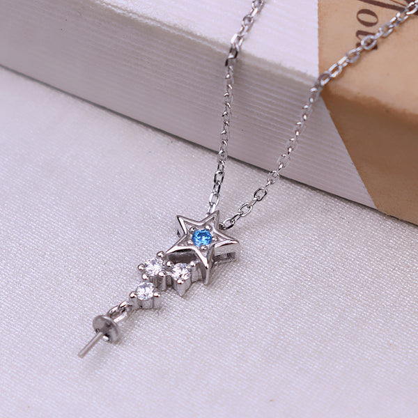 S925 Sterling Silver Cowboy Star necklace (Doesn't include pearl)