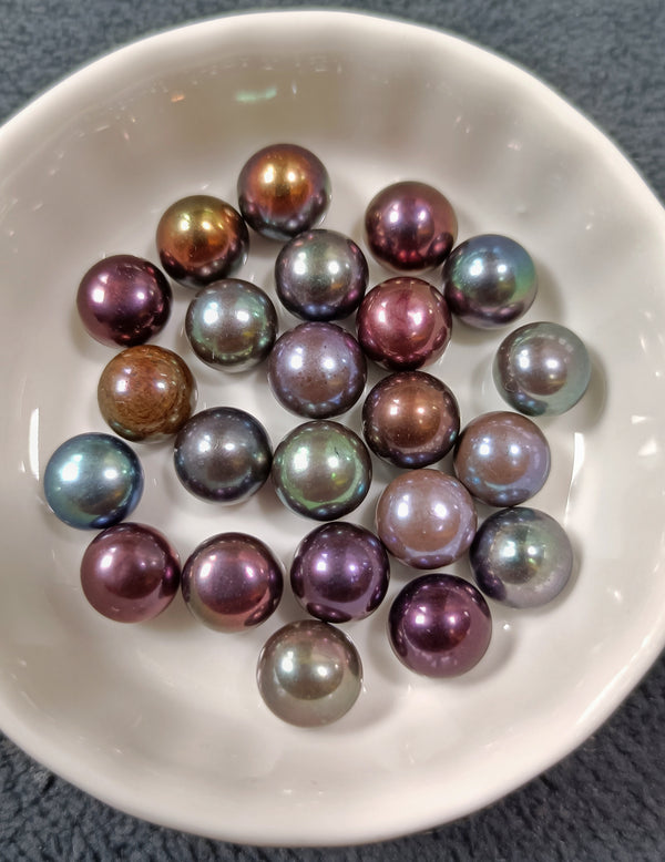 Metallic Colorful Button/Bread shaped fresh water Pearls Highly recommand*